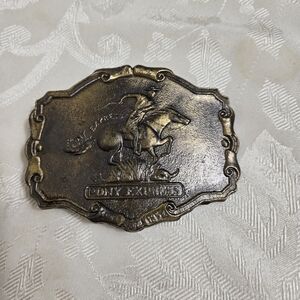 Pony Express Brass Style Western Buckle
